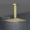 Kibi Cube 8 Ceiling Mounted Shower Arm - Brushed Gold SA0802BG